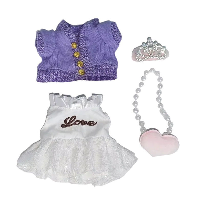 

Mini Plush Doll'S Clothes Outfit Accessories For Korea Kpop Exo 15-17cm Labubu Idol Overalls set Clothing Gift