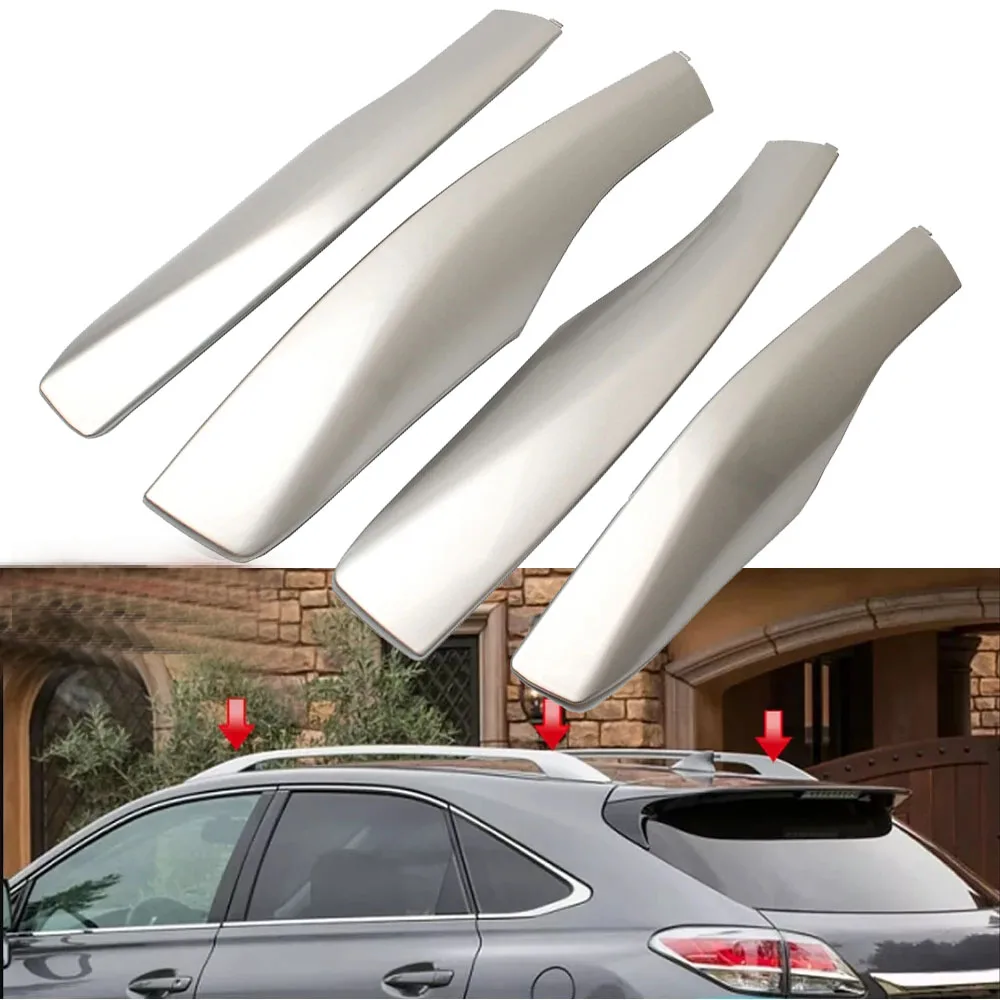 

4 шт., серебристая пластиковая крышка багажника на крышу, замена корпуса для Lexus RX RX350 RX450 2010-2015, торцевая крышка багажника на крышу