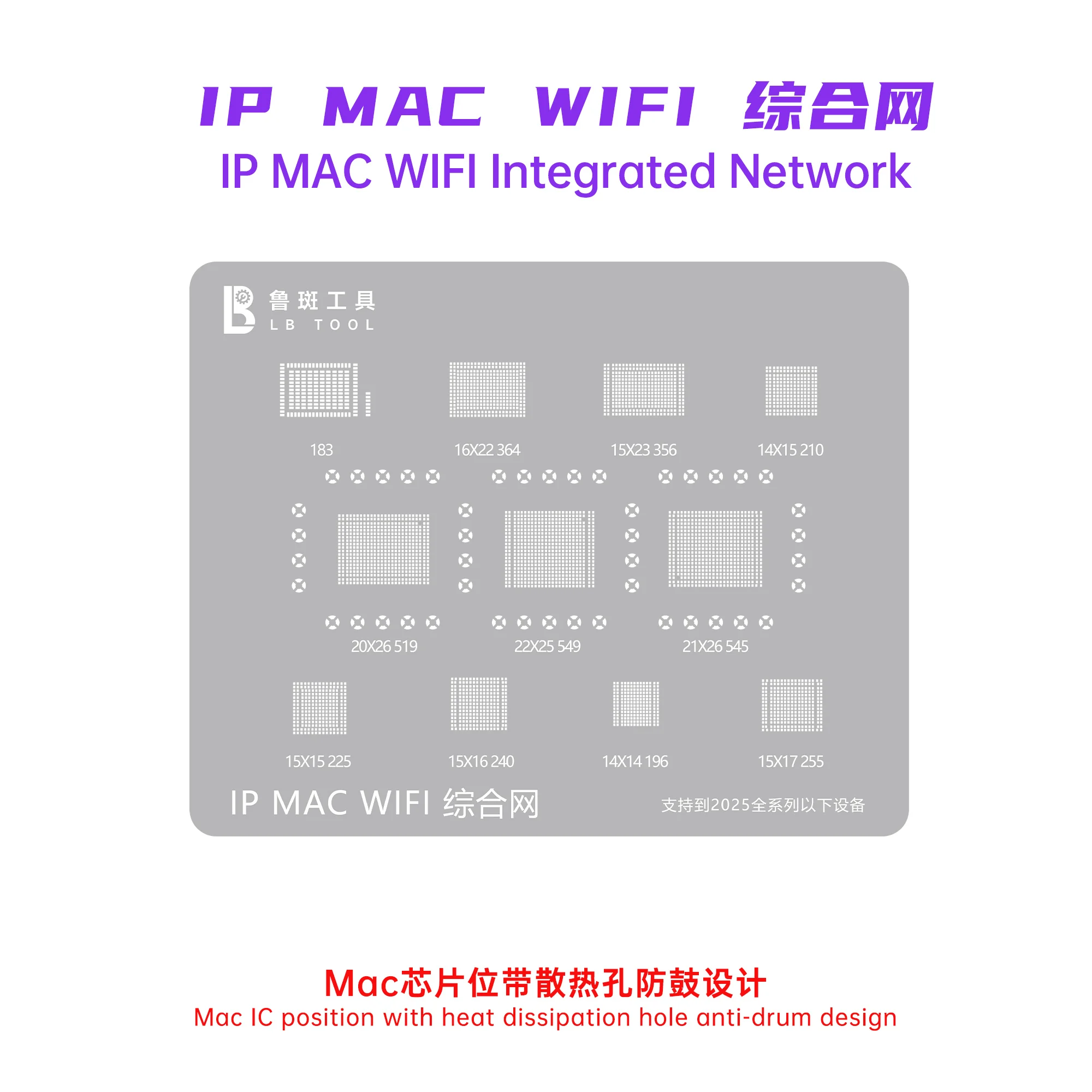 

Трафарет BGA для iphone ipad macbook, Wi-Fi чип, прямой нагрев, прецизионное квадратное отверстие, трафарет для реболлинга BGA, оловянная сеть растений