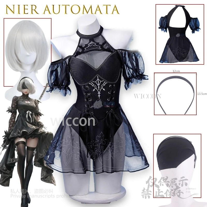 

Nierr 2BB косплей купальник для косплея летнее пляжное водонепроницаемое платье игровой персонаж наряды аниме подарочные наряды Хэллоуин вечерние