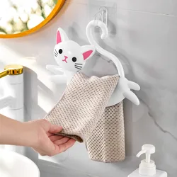 1pcs Hanging towel rack, bathroom no punching hanging rod ring, cute cartoon bathroom wash towel for children and babies