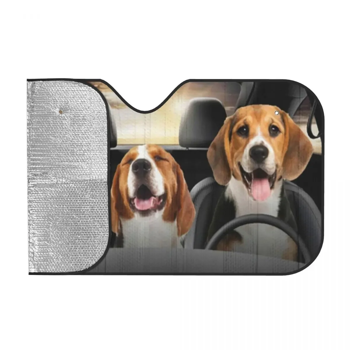 Beagle Dog Funny Car Windshield Sunshade Aluminum foil anti ultraviolet sun visor for automobile windshield