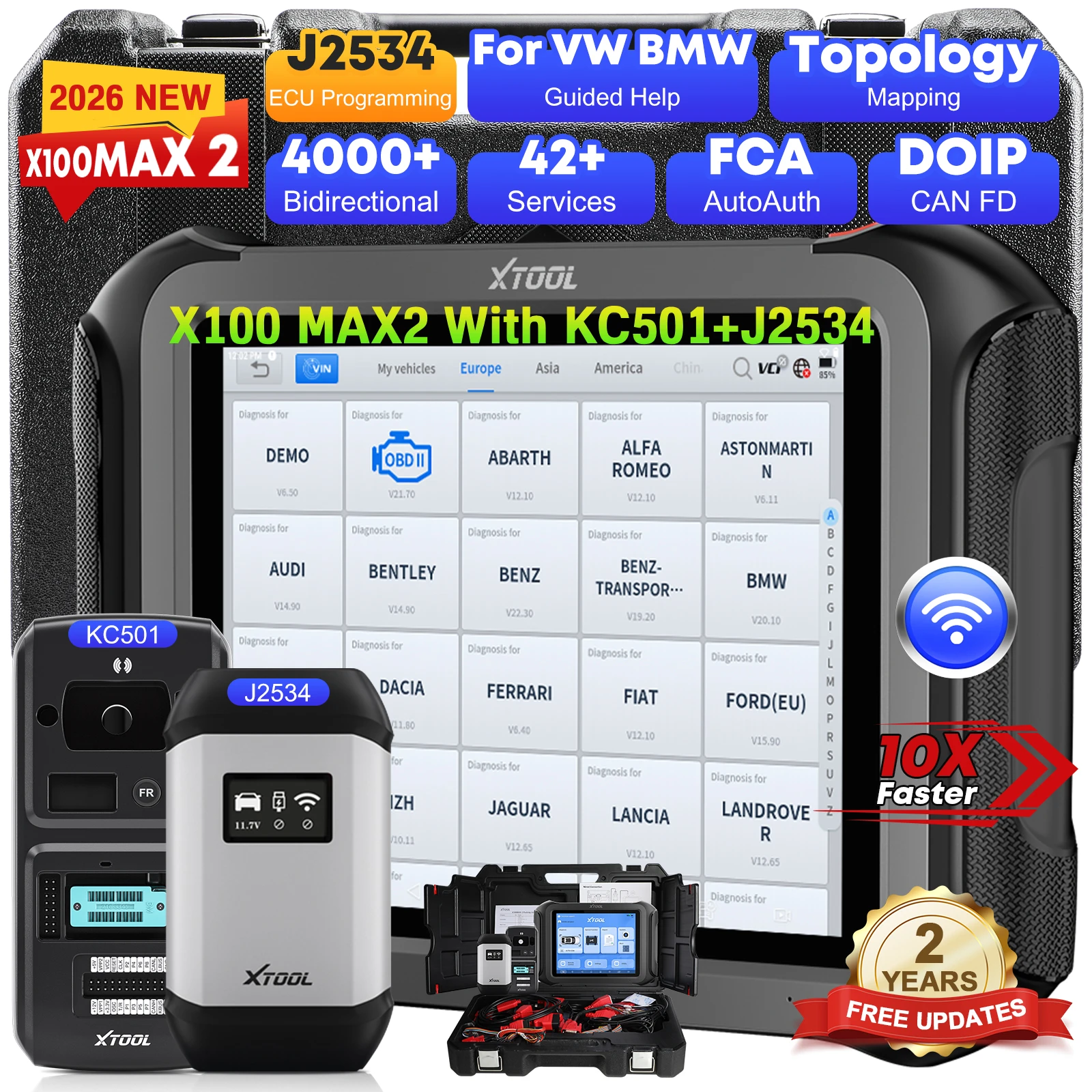 Australia EU Shipment XTOOL X100 MAX2 J2534 Ecu Programming Tool Car Key Programmer OBD2 ECU Coding Diagtnositc Scanner 45+Reset