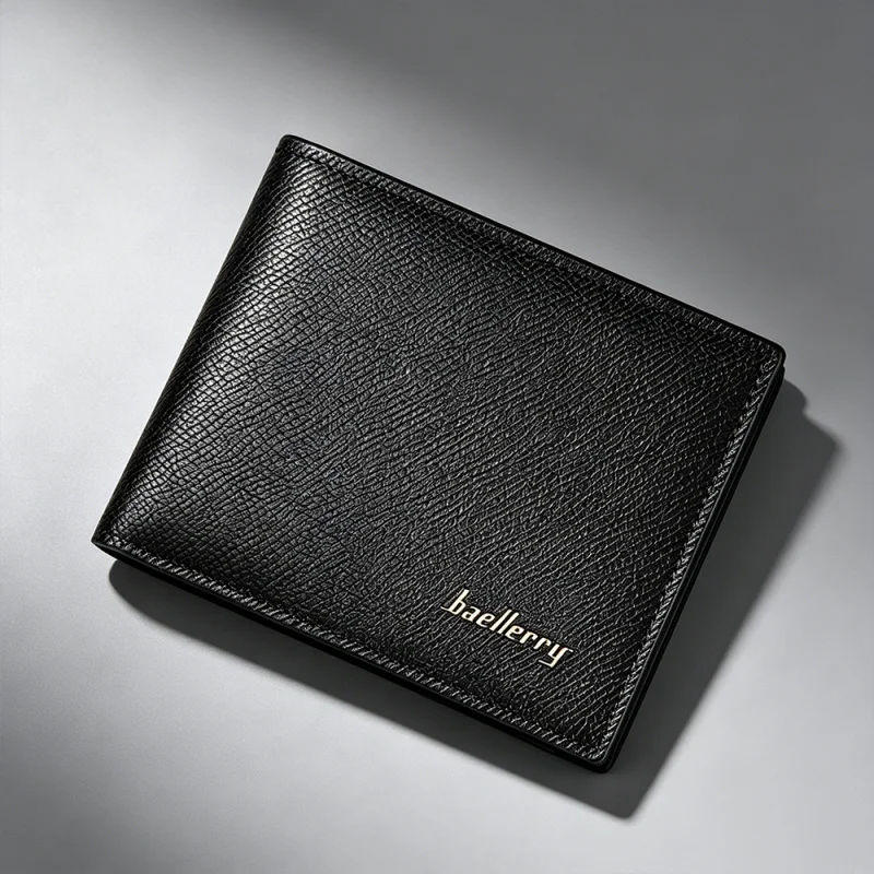 Baellerry Herren RFID-Geldbörsen Neue Kurze Kartenhalter Einfache Herren-Geldbörsen Fotohalter Kleine Münztasche Reißverschluss-Geldbörse für Männer