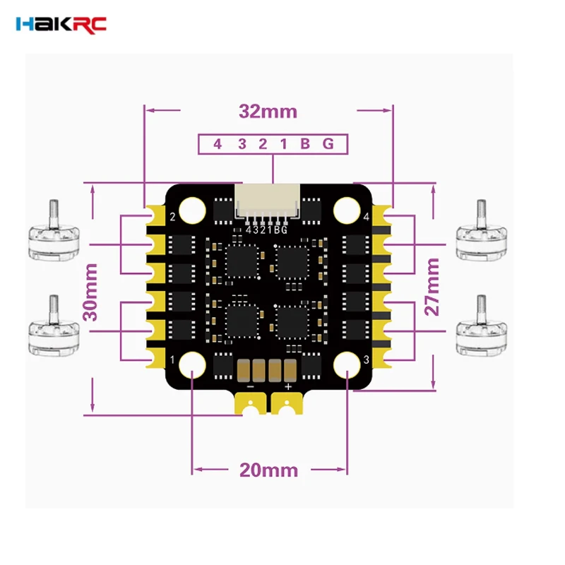 HAKRC BLHeli_S Mini 15A 25A ESC Duplo para Drones FPV - Controlador de Velocidade de Motor Brushless 2-6S 20x20mm para Drone de Corrida RC FPV