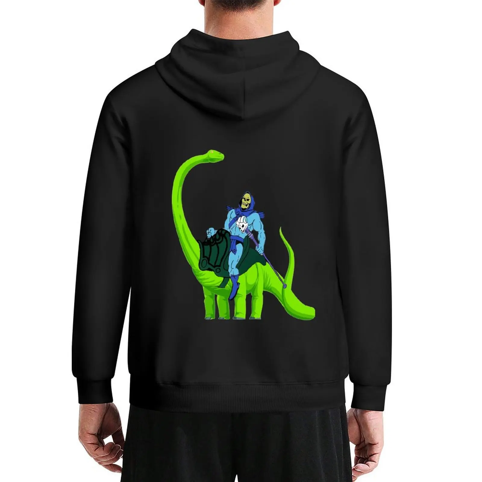 

mad skill evil skeletor riding dinosaur Hoodie korean style clothes hooded shirt men clothing anime clothes new hooded tee