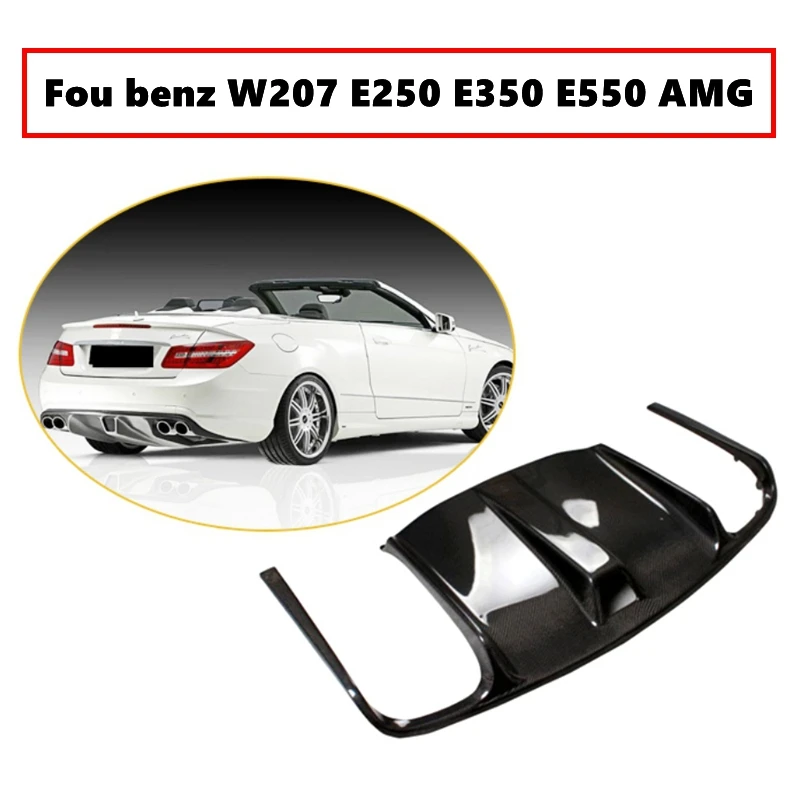 Carbon Fiber Car Rear Diffuser Lip Spoiler for Mercedes Benz W207 C207 Coupe 2 Door E63 AMG Only Convertible 2009-2012 Black FRP