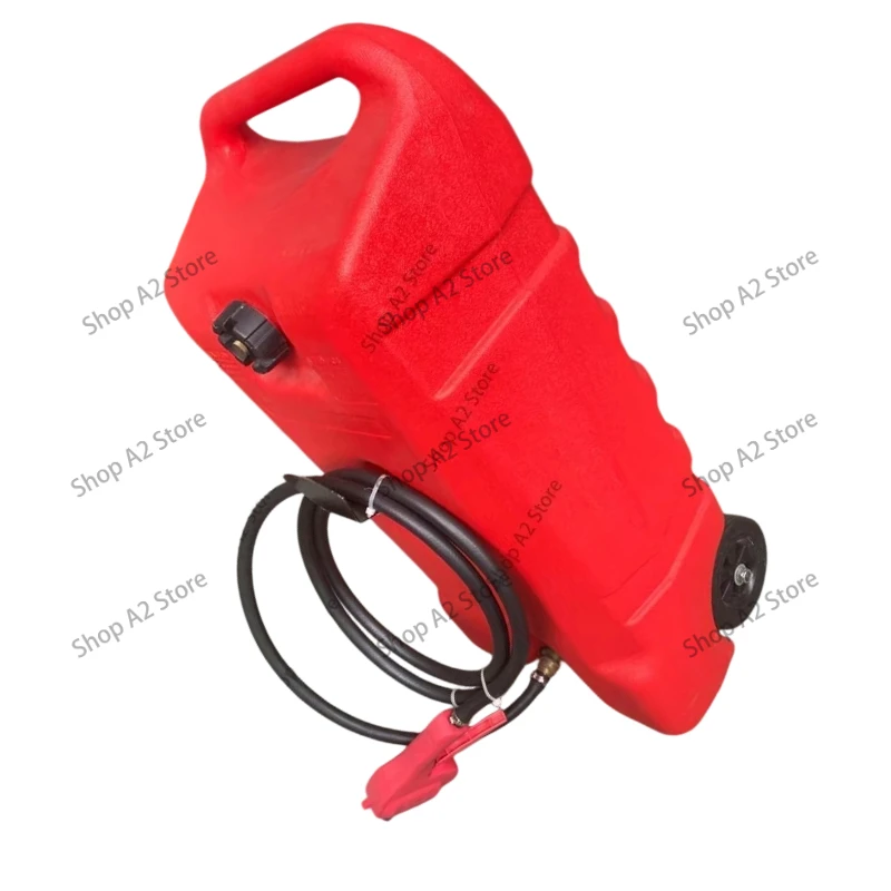 14 Gallon Portable Gas Tank on Wheels Fuel Storage Fluid Diesel with Pump Red Oil Drum