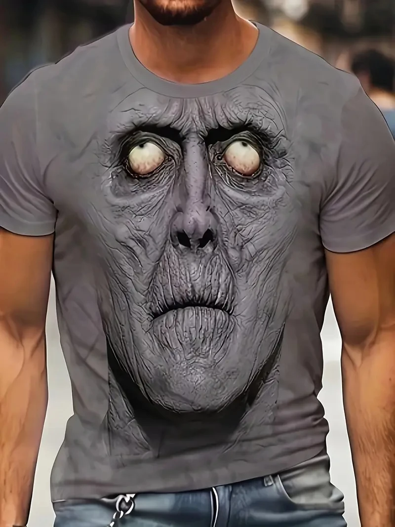 3D Printed Funny Abstract Face Graphic T-Shirt For Men Women Street Casual Short Sleeve Unisex Tee Shirt Oversized Men's Tshirts