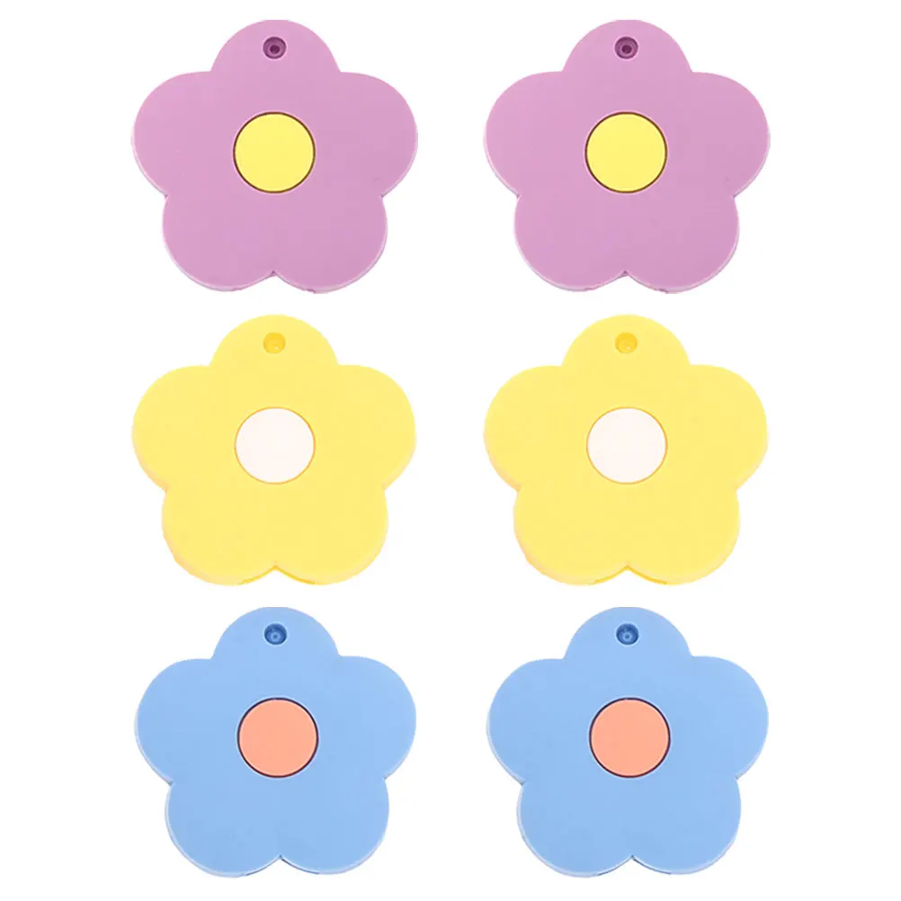 

6pcs Cat Claw Keychain Accessories Cartoon Animal Silicone Key Covers House Key Caps Petal Colors Student Hang Tags Jewelry