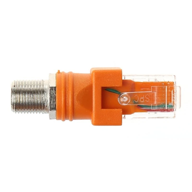  RF to RJ45 Converter Adapter F Female to RJ45 Male Coaxial Barrel Coupler Adapte