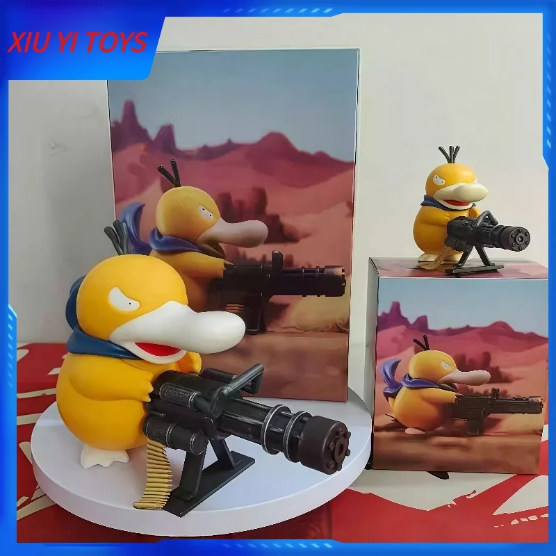 

Pokemo Series Psyduck Gatling Gun Figure Cross Dressing Toys Collection Creative Ornaments Anime Peripheral Birthday Gifts