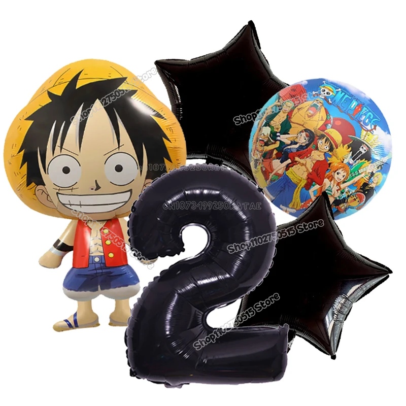 One Piece Boy Birthday Decoration Anime Luffy Number Balloons Set Baby Shower Party Supplies Cartoon Kids Birthday Decorative - view 4