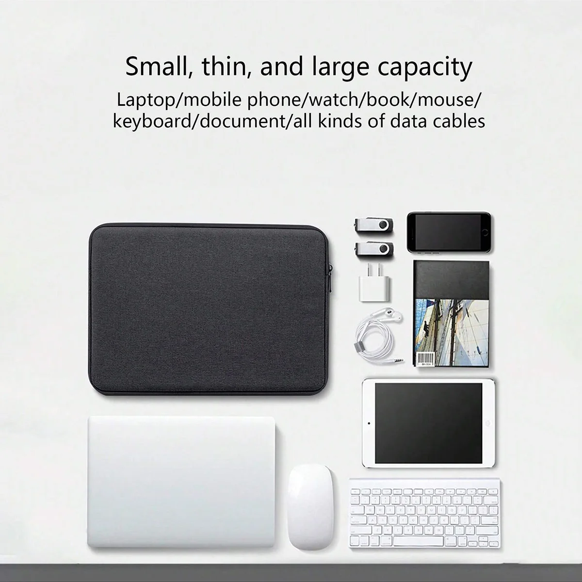 Tas Dalam Laptop Tahan Air Bergaya Kasual, Penutup Pelindung Tahan Air Tablet Sederhana, Tahan Gores dan Tahan Aus, Tas Penyimpanan Ringan dan Tipis untuk Pakaian Kerja dan Perjalanan Bisnis