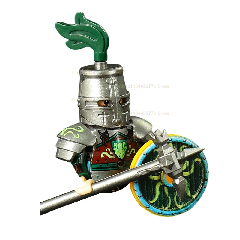 ST3734 Black Armor Knights Action Figure Medieval Building Blocks Creative Accessories Models Bricks Puzzle Kids for Toys Gifts view 2