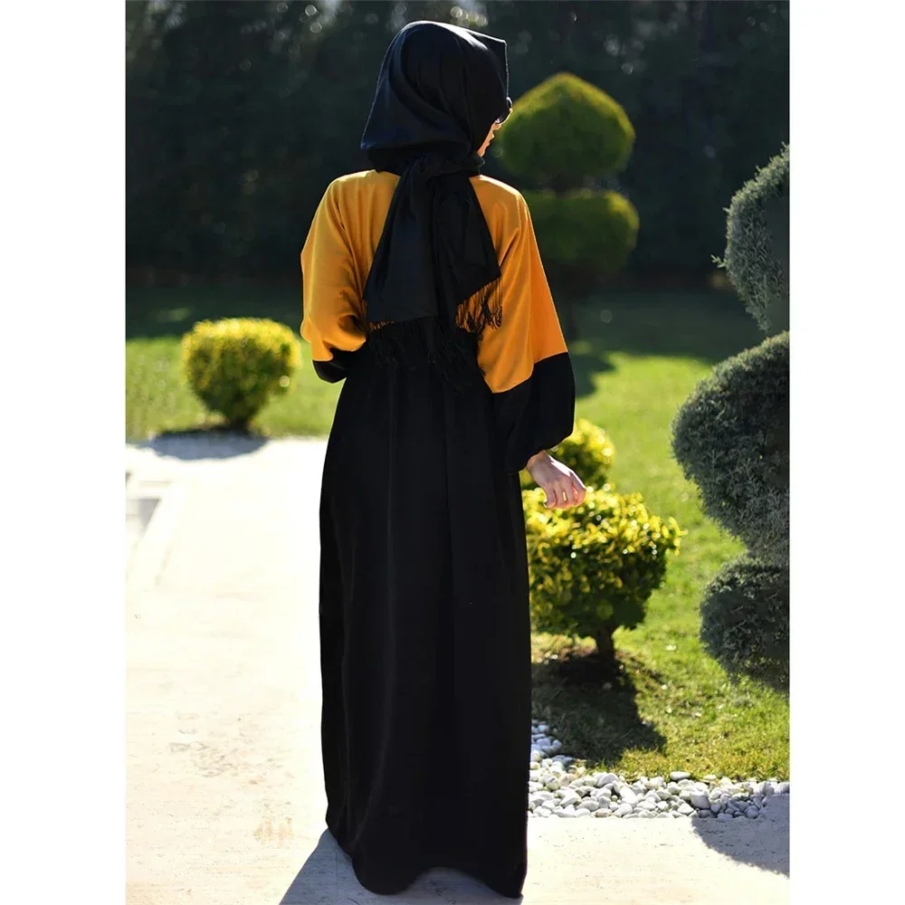 

Элегантные женские мусульманские абайи в стиле пэчворк, длинные платья макси, вечернее платье Рамадана Ид, Дубай, кафтан, арабский халат, исламское платье Джалабия