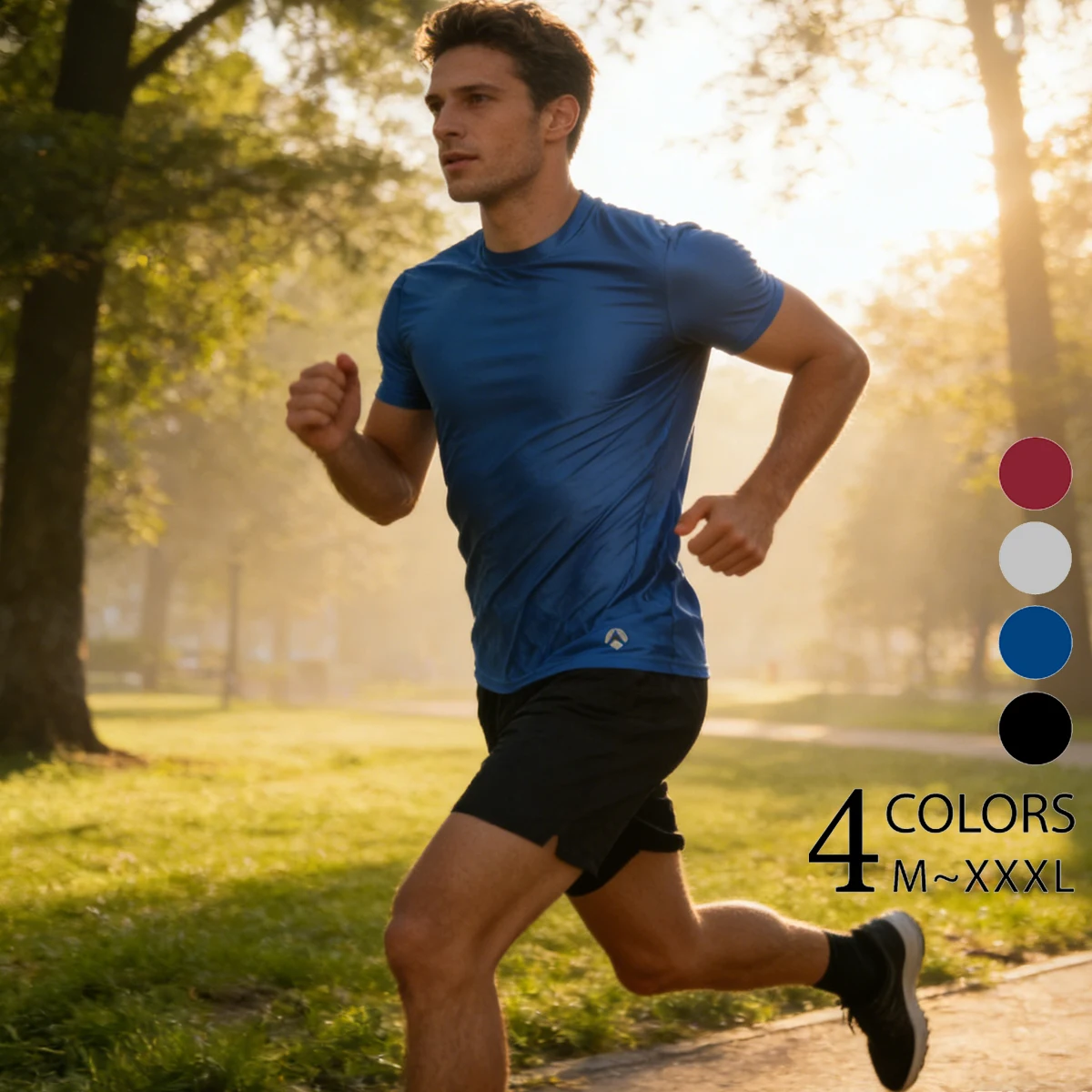 

AMORESY Xander Мужские футболки с коротким рукавом из охлаждающей ткани Ice Silky Cool, дышащие, быстросохнущие, для спортзала, фитнеса и спорта