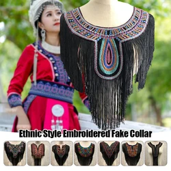 Ethnic Style Fake Collar Tassel Embroidery Neckline Shawl Women DIY Lace Trim Collar Sewing DIY Shirt Detachable Fake Collar