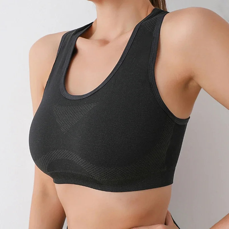 Women Seamless Sports Bra High Shockproof Quick Dry Yoga Gym Running Fitness Vest Top Ladies Sport