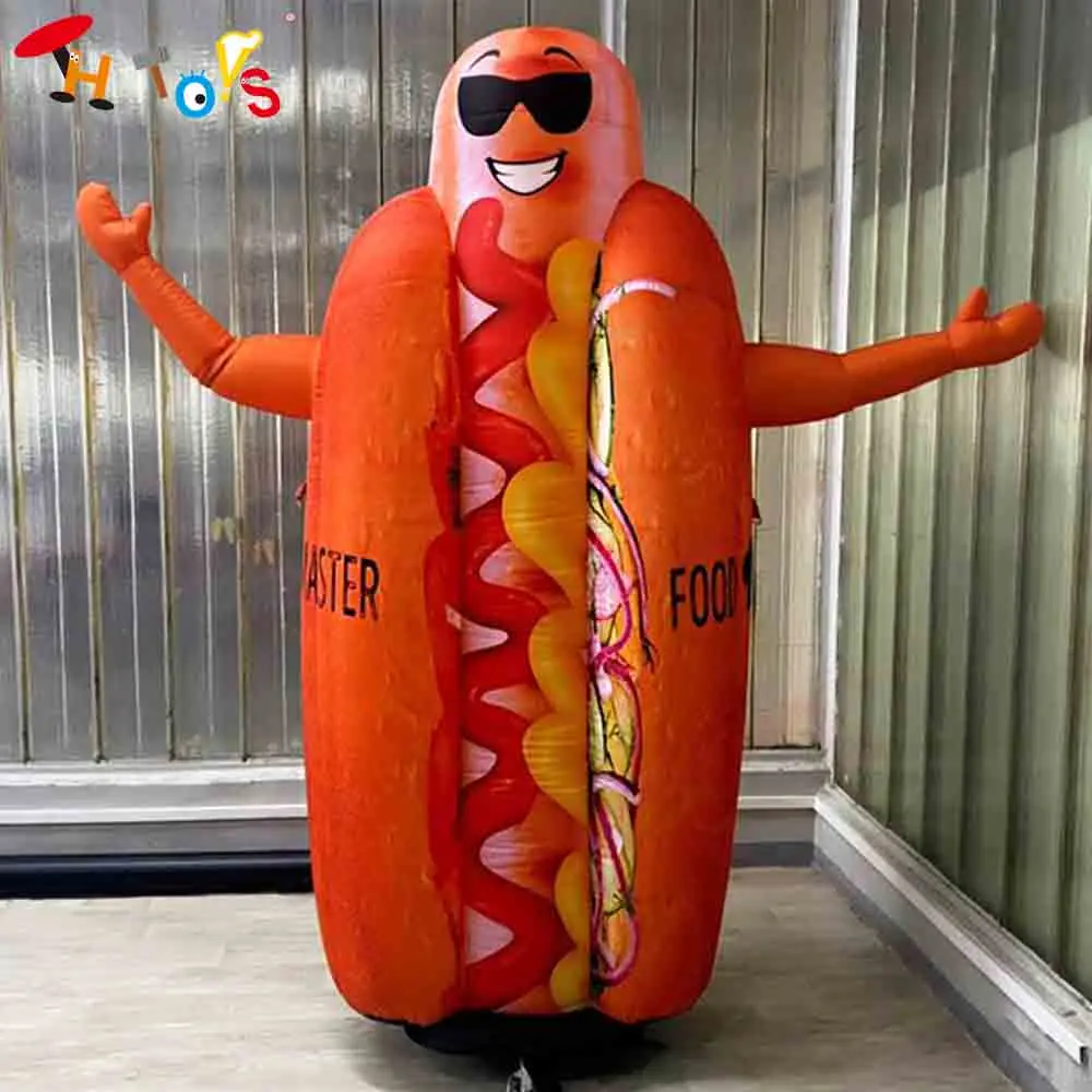Fast Shipping 3m/4m/6m Inflatable Hot Dog Model Inflatable Sausage Replica Custom Made Blow Up Hot Dog for Advertising