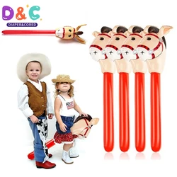 Inflatable Stick Horse Head Inflatable Pony Stick Balloon Cowboy Cowgirl Farm Animal Themed Birthday Party Decorations