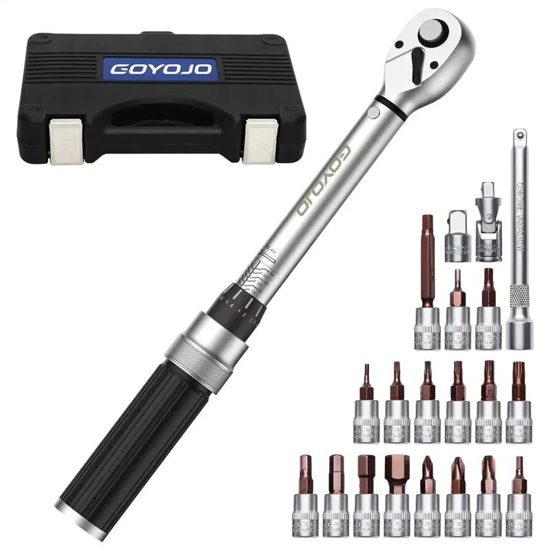 

Torque Wrench Inch 2 to 24 Nm New In Bicycle Maintenance Torque Wrench Kit Tool for Road Mountain Bikes Adjustable Multitool