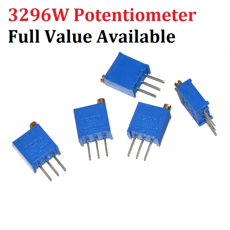

20 шт. 3296W-103/100/500/101/201/501/102/202/502/203/503/104/204/504/105/205 10K 3296 Вт Регулируемый прецизионный резистор потенциометра