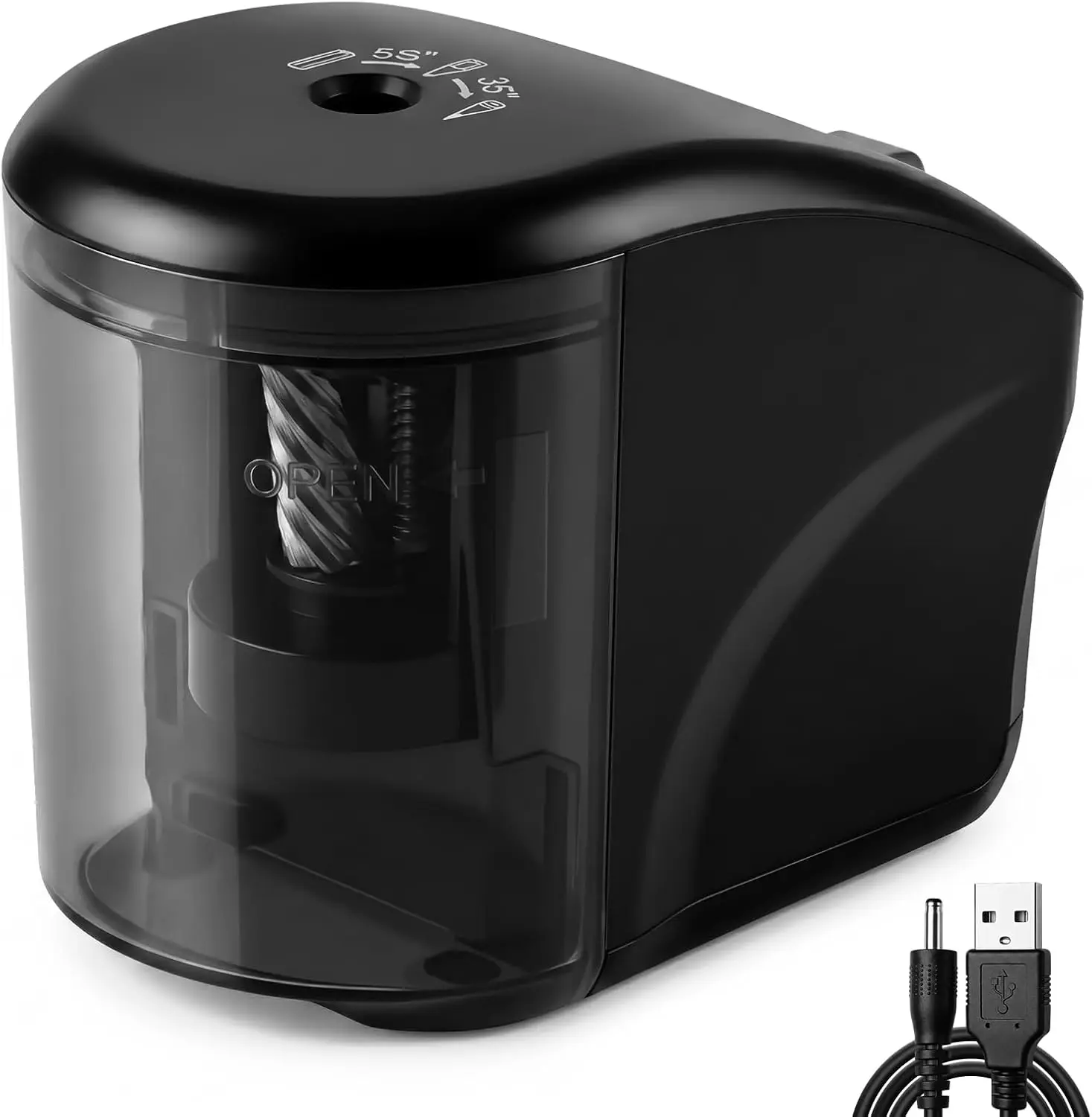 

Электрическая точилка для карандашей, миниатюрная, автоматическая. 2 цветных карандаша (6-8 мм), идеально подходят для школы, класса, офиса, домашнего использования