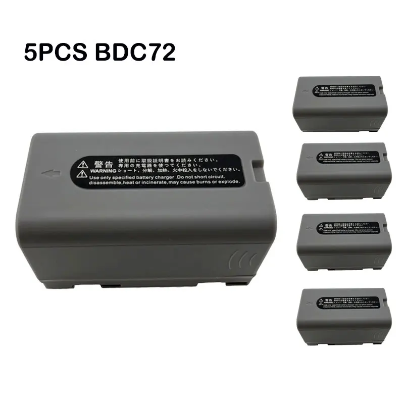 5PCS BDC72 Battery For Top-con GM-52 OS/ES FX101 Total Station Surveying Battery Li-ion 7.2V 5986mAh Instrument Battery