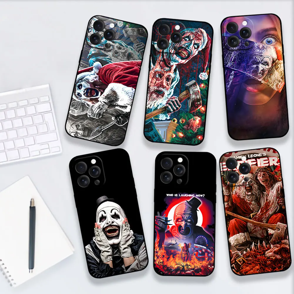 Horror Movie T-Terrifier 3 For iPhone 11 12 13 14 15 16 Pro Max Plus Matte Soft Silicone phone Case Ultra Thin Black Cover