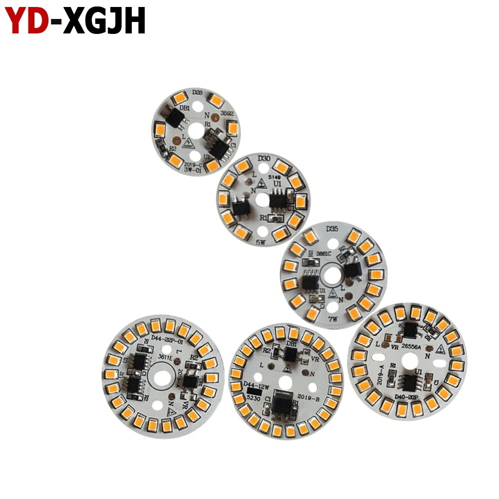 LED Chip for Light Bulb 2835 SMD round Light Beads AC 220V-240V Multiple Power Options 3W-15W Bulb Chips for Lighting Lamp
