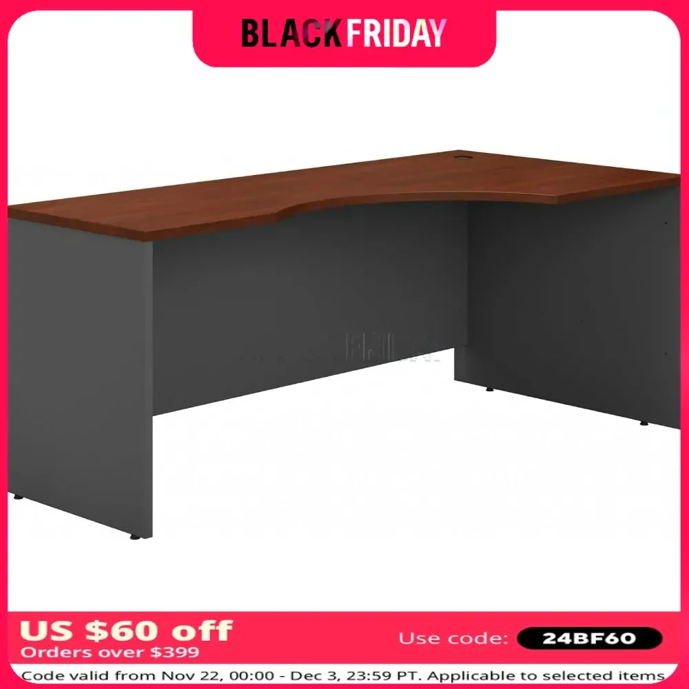 Business Furniture Series C 72W Right Handed Corner Desk in Hansen Cherry, Large Computer Table for Home and Professional Office