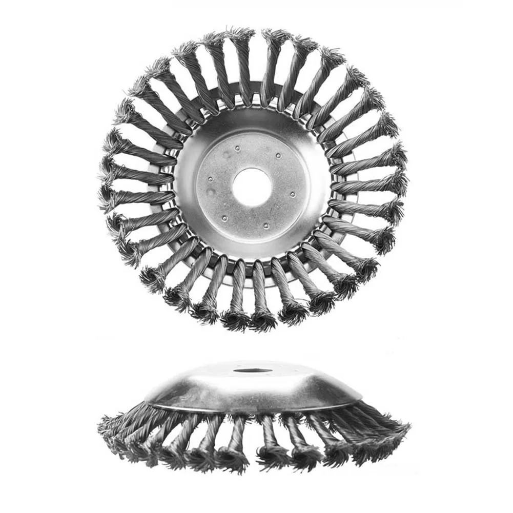 6 بوصة أسلاك الفولاذ آلة تقطيع الفراشي الانتهازي رئيس الاعشاب الآكل رئيس حديقة العشب الانتهازي رئيس لإزالة الصدأ العشب الطحلب