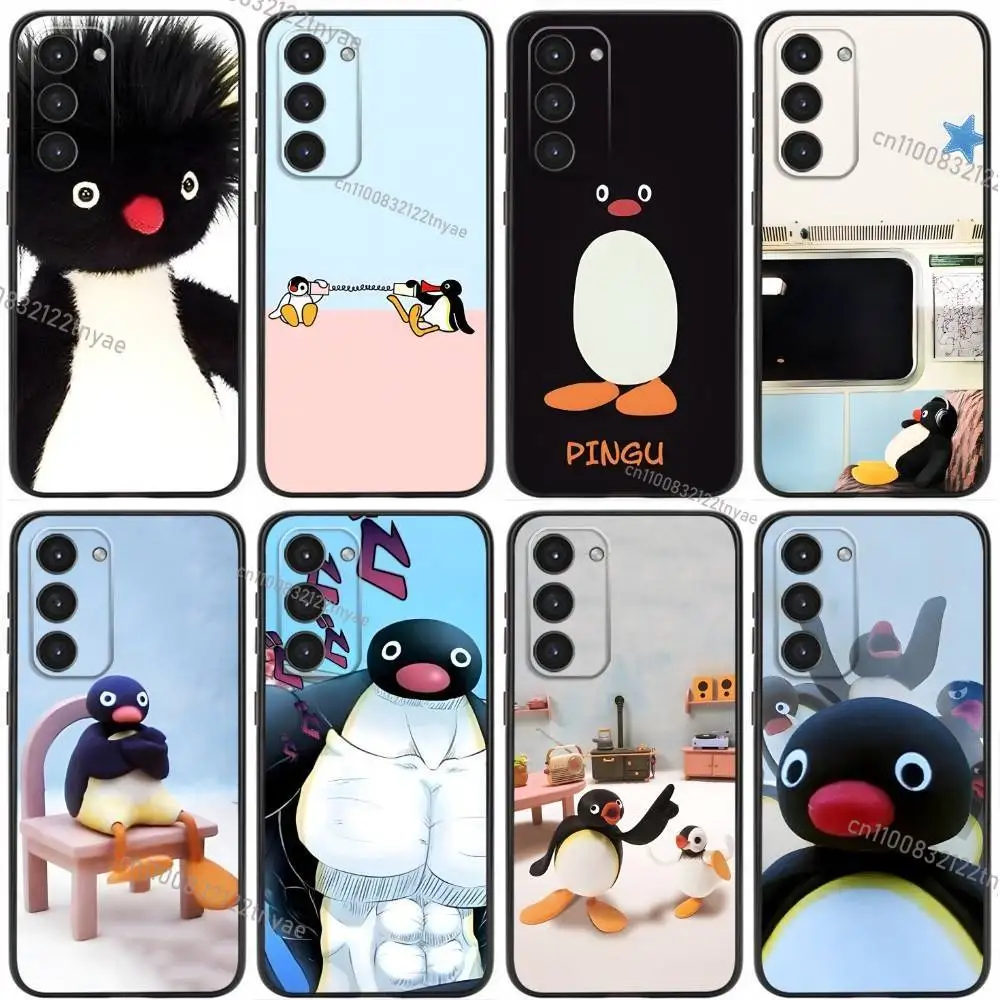 

Cute Happy P-Pingu Penguin Funny Phone Case For Samsung Galaxy A20,21s,22,31,32,52,53,72,73,80,91Liquid Silicone Black Cover TPU
