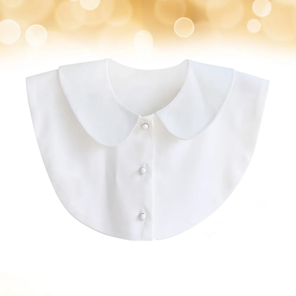 Cuello falso extraíble, blusa blanca de media camisa para mujer y niña, gargantilla de solapa de moda desmontable, cuello falso para vestido sin cuello