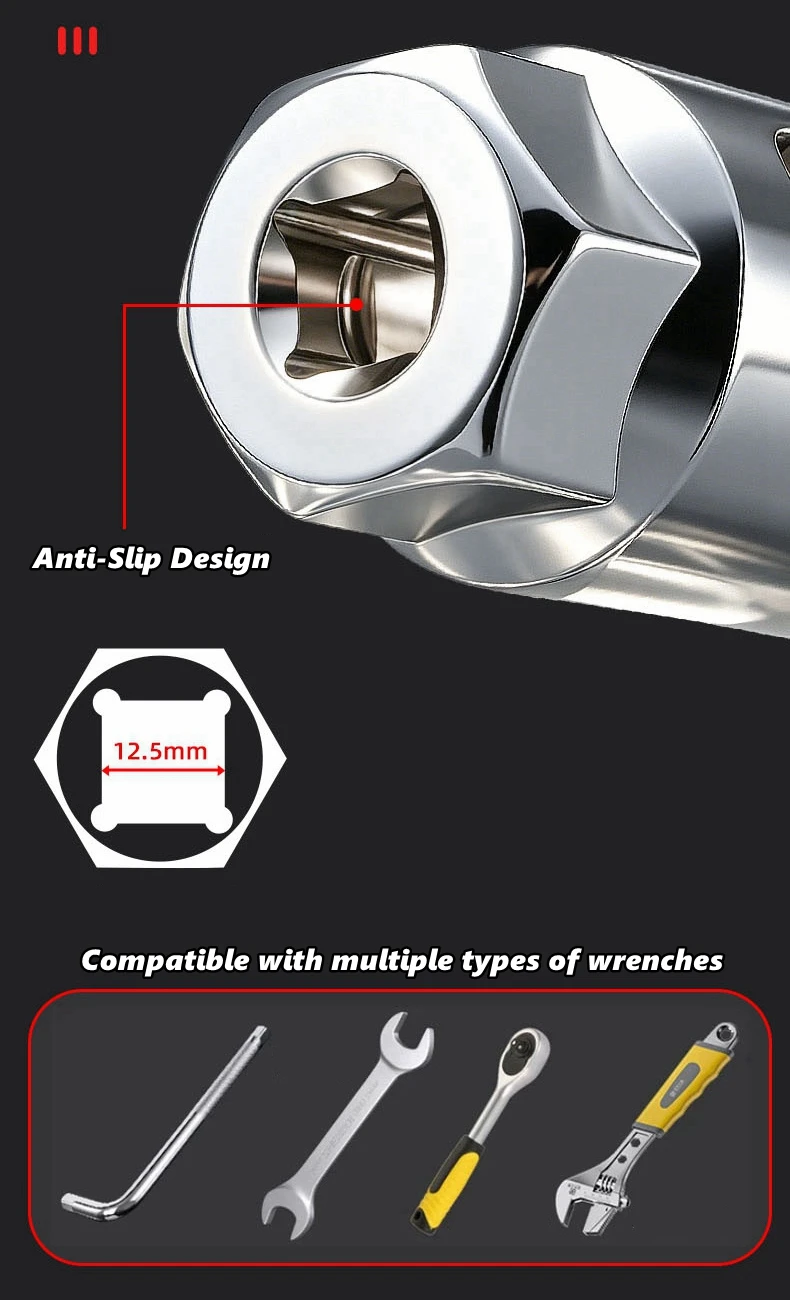 3/5/7/10-teiliges Sauerstoffsensor-Steckschlüssel-Set, Sauerstoffsensor-Entfernungswerkzeug-Kit, 3/8" & 1/2" Antrieb, zum Entfernen und Einsetzen von Sauerstoffsensoren – Detail 4