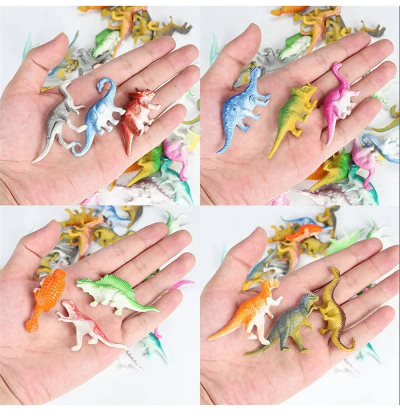 Minifiguras de dinosaurios para niños, juguetes educativos, figuras pequeñas de animales de simulación, regalo de cumpleaños, 39 unidades por lote