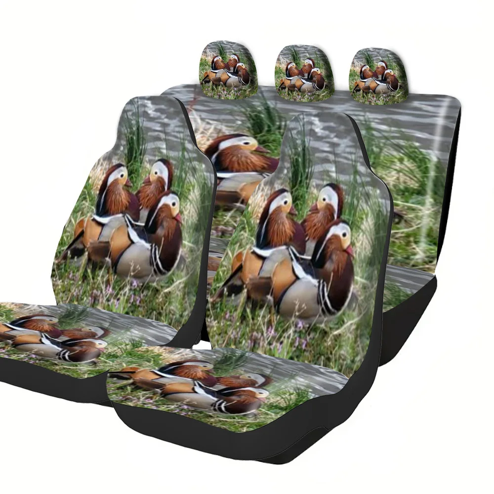 Seat Covers - Halloween Christmas New Year Easter Good Luck Gifts For Friends Premium Mandarin Ducks Grass Water Prints Fit For