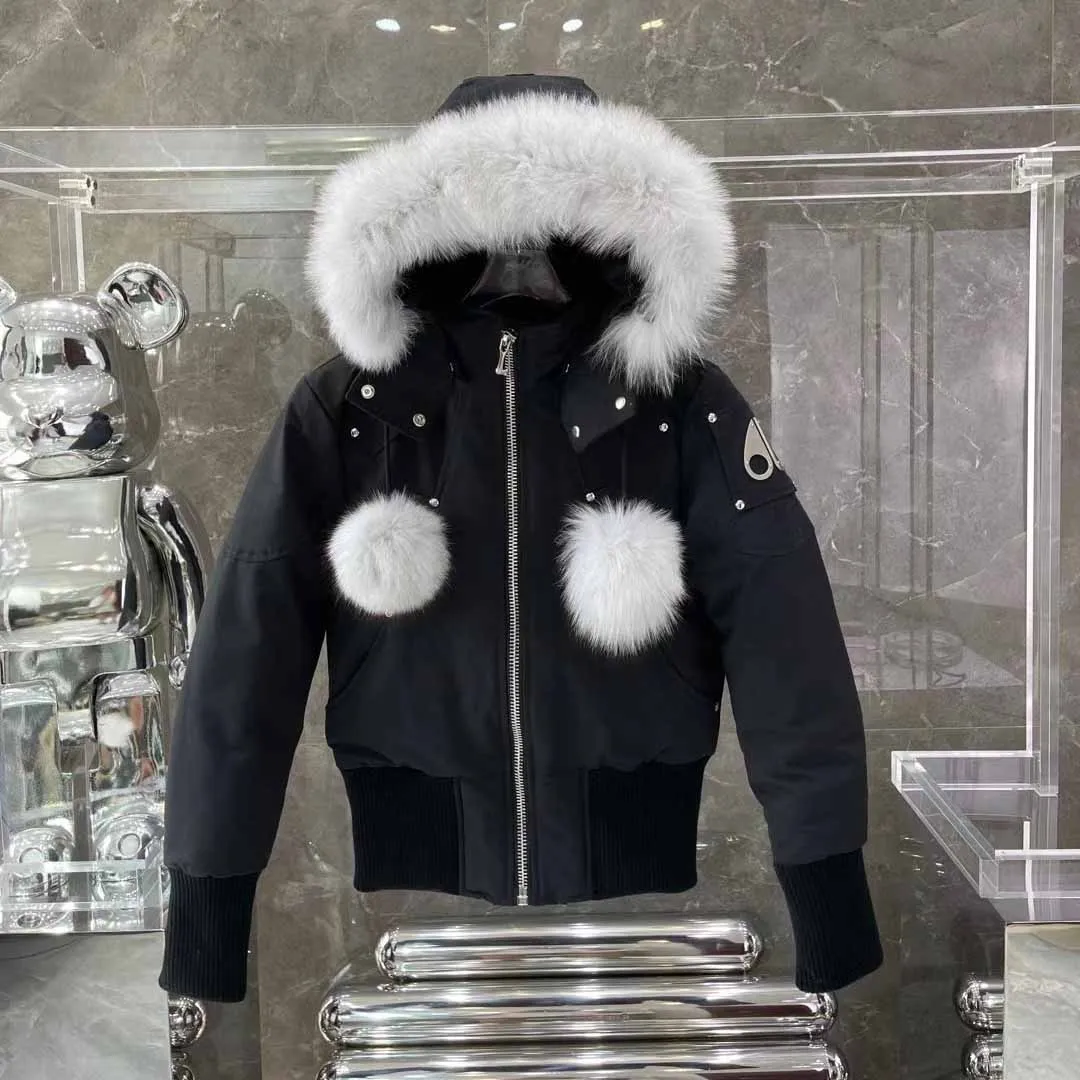 سترة نسائية كندية سفلية، معطف دافئ سميك، سترة نسائية بيضاء مناسبة للمناطق الثلجية الباردة للغاية #1