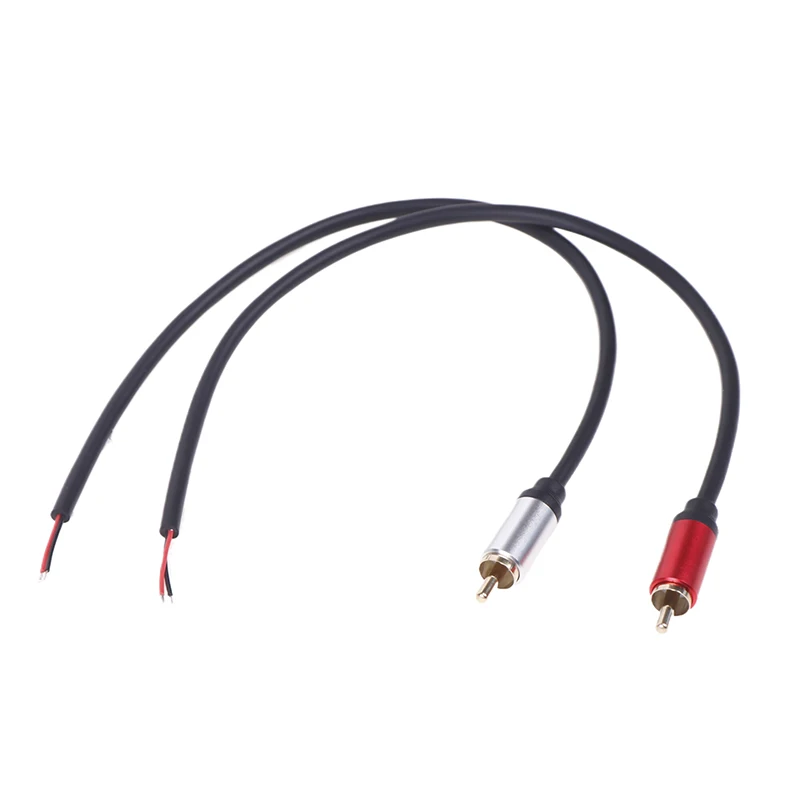 Speaker Wire RCA Male Plug Jack Connector To Bare Wire Open End Pigtail RCA Cable For Speakers Amplifier Audio Video AV Repair