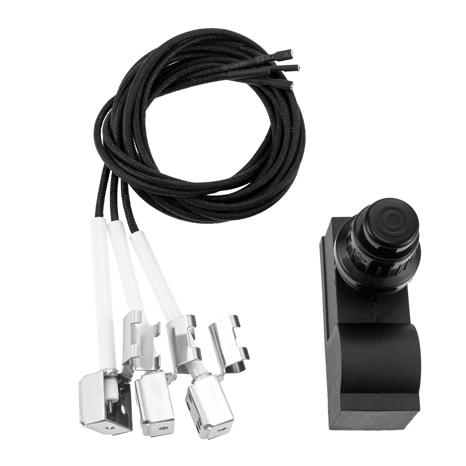 3 Outlets AAA Battery Push Button Electronic Ignition Module w/3pcs Wires Grill Ignitor Replacement for Charbroil Grill Igniter