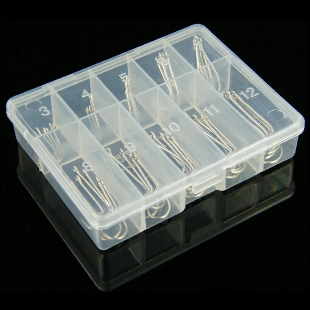 Caja de anzuelos mango largo pesca agua dulce kit metal - imagen 5
