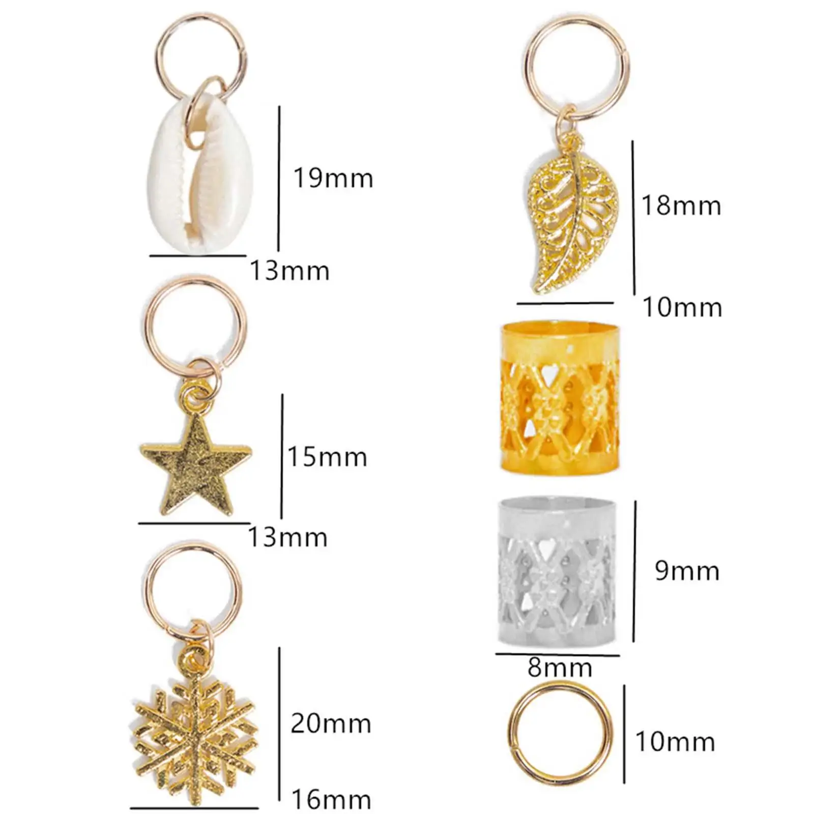 80 قطعة من خرز تجديل الشعر مجوهرات الشعر المعدنية لضفائر النساء #6