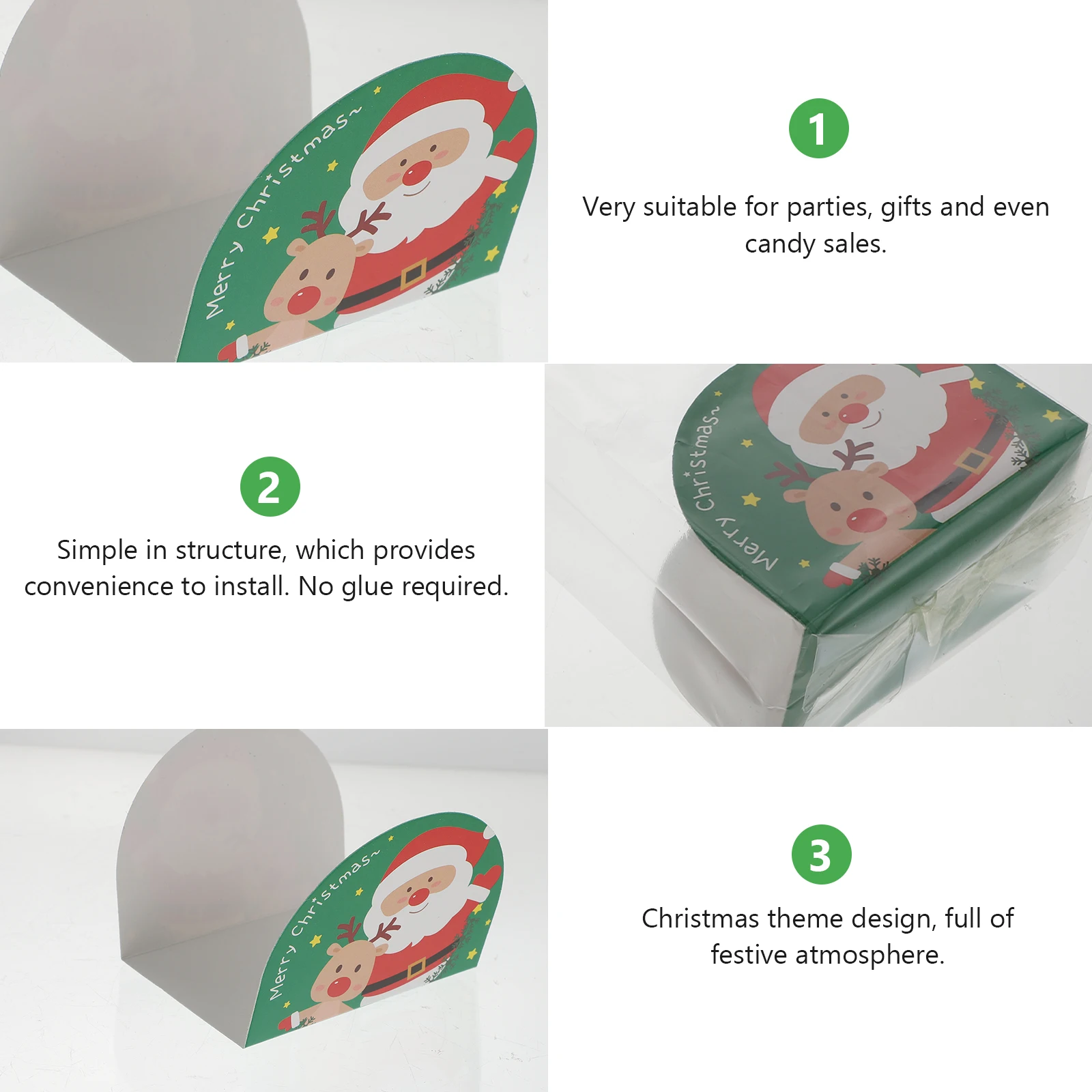 

Christmas Bread Bag 50 Sets Xmas Packaging Dessert Container Gift Wrapping Pastry Storage Festival C y Classic Pattern