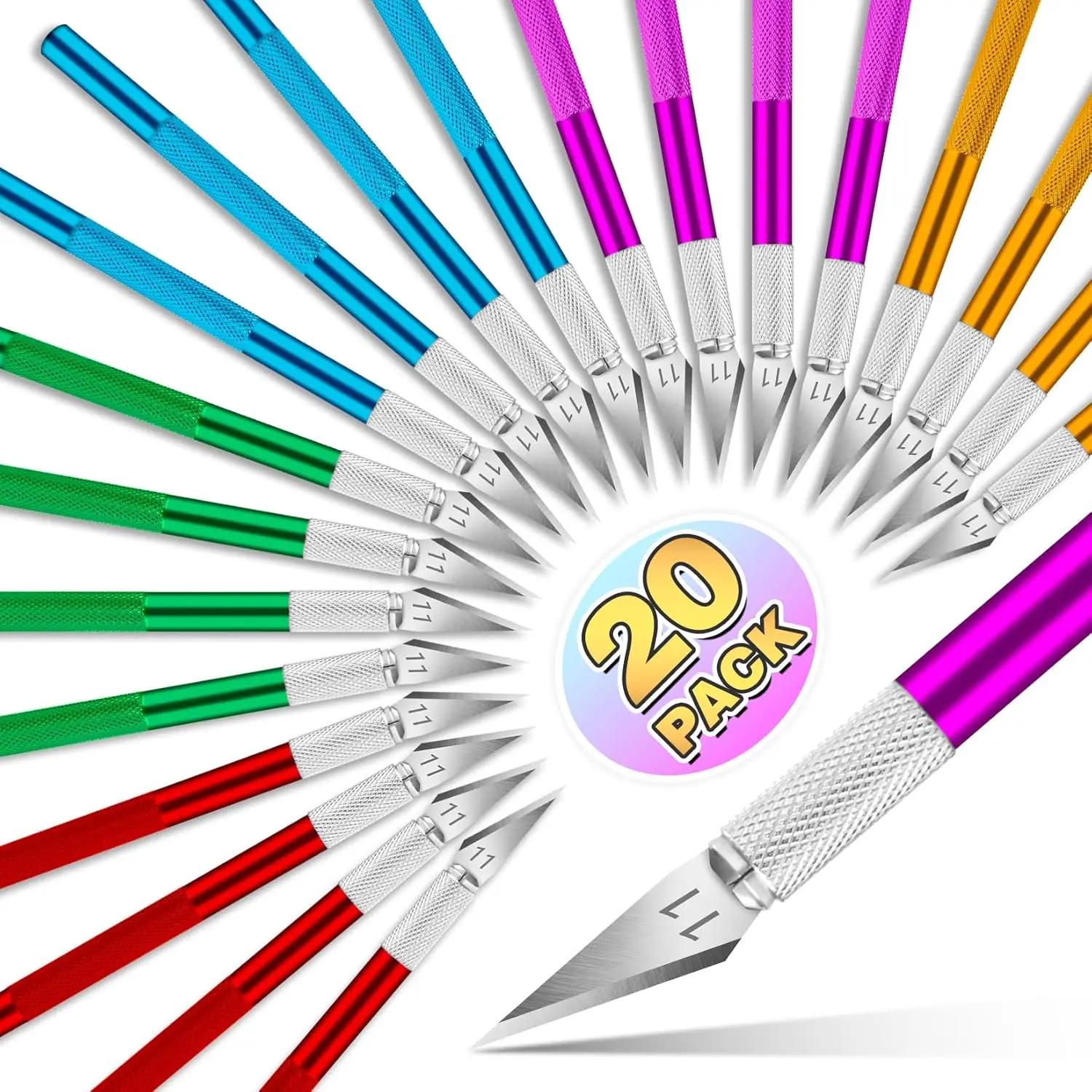 20 Pack Exacto Knife Bulk | Precision Craft Knife with Blades for Paper Wood Cardboard Art Hobby DIY