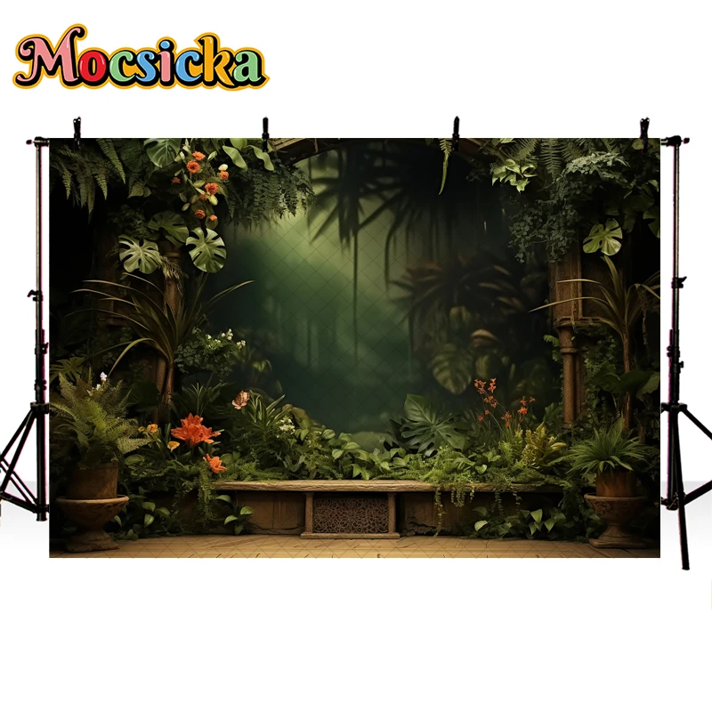 Tropical Jungle Wildlife Backdrop For Kids Portrait Cake Smash Photography Newborn Shower 1st Birthday Party Decor Props