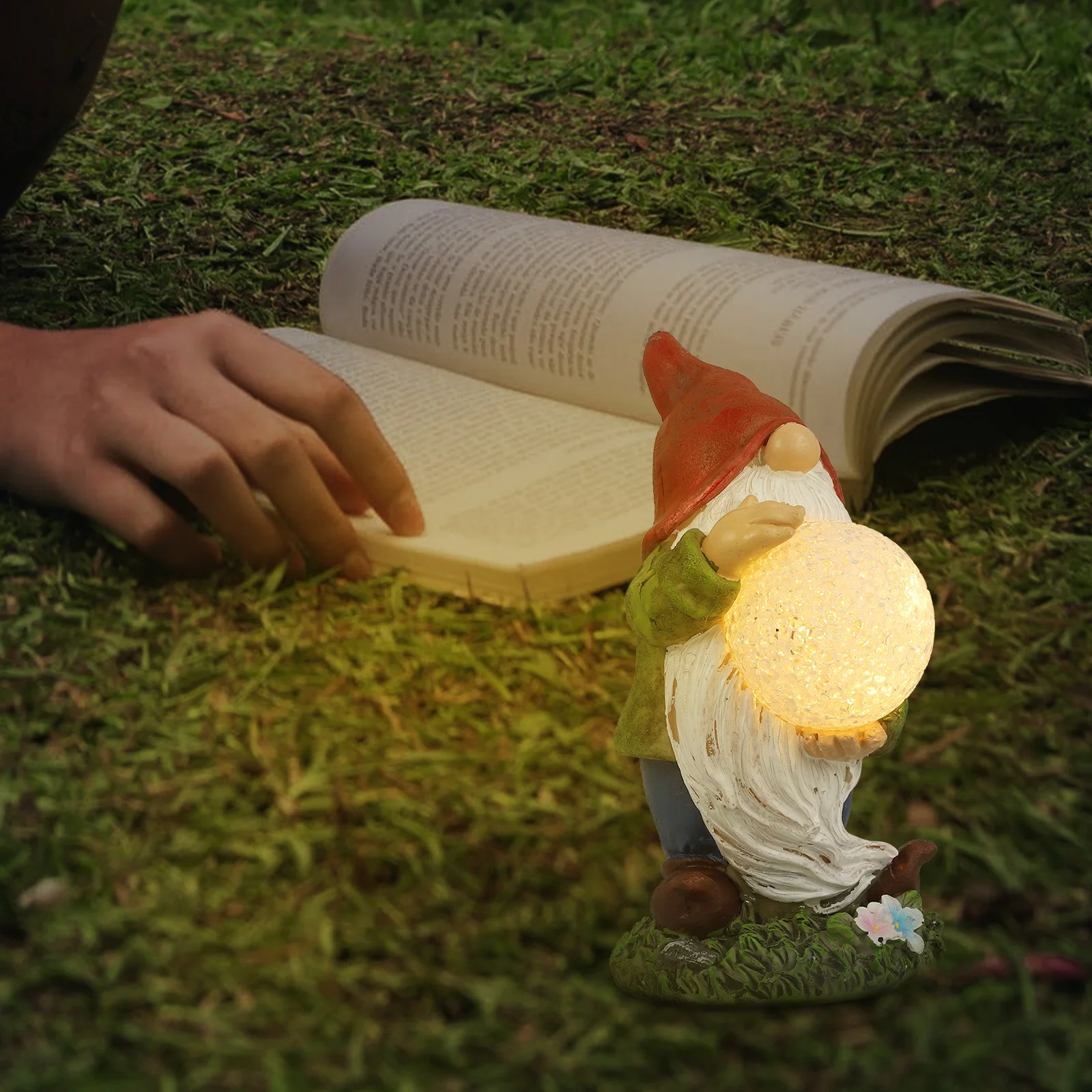 

1Pcs Red Hat Gnome Solar Light Decorative Resin Garden Ornament Outdoor Landscape Yard Lamp Creative Solar Gnome Sculpture