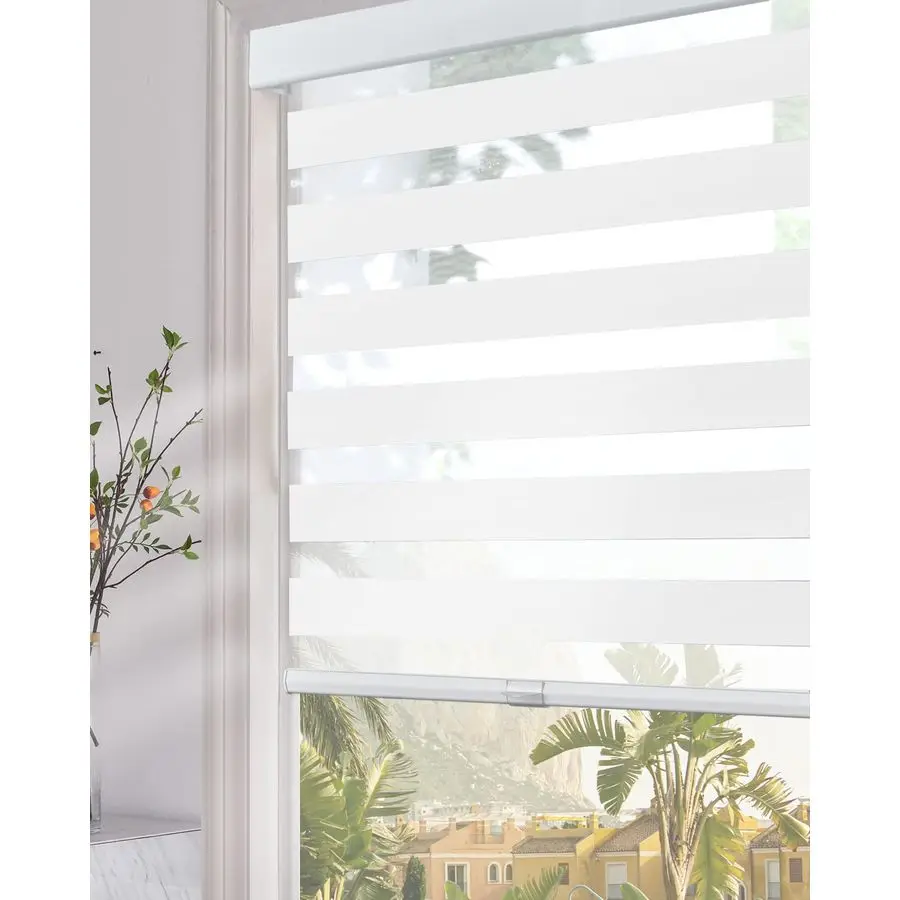 

Cordless Zebra Blinds for Windows 22 W x 47 H, White Light Filtering Zebra Shades for Indoor Windows, Sheer Shades Thermal Insul