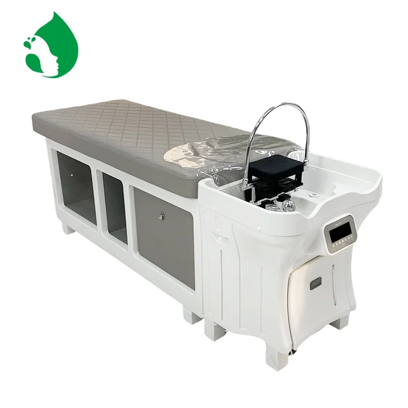 Non Plumbed Head Spa Bed Hair Washing Shampoo Bed Mobile Head Spa Sink Set With 50L Water Storage Tank for Salon Used