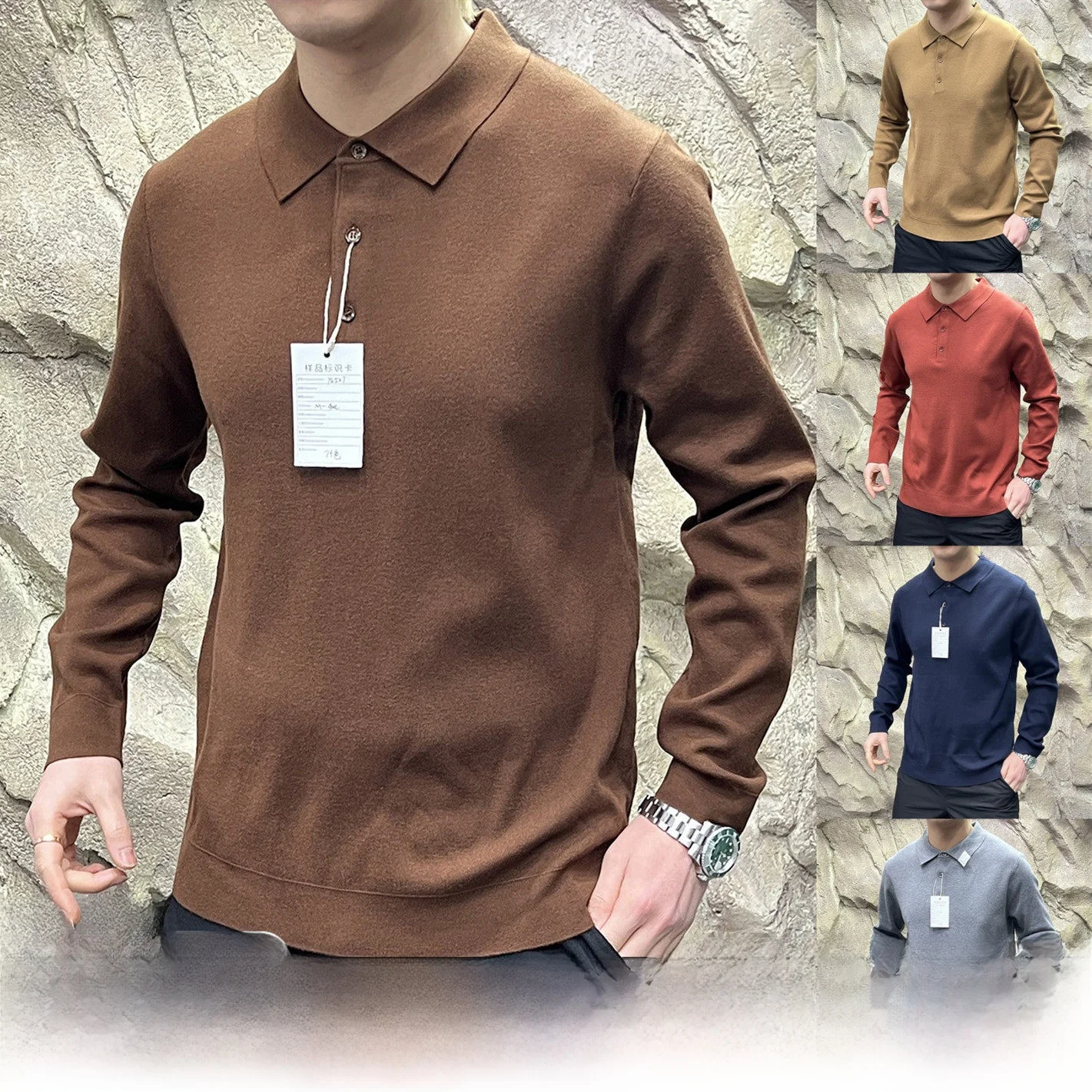 

Men's Knitted Sweater Collared Blend Wool Fashionable Autumn Winter New Arrival Lightweight Comfortable Breathable